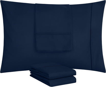 Utopia Bedding Standard Pillow Cases - 12 Pack - Soft Brushed Microfiber - Navy, 20 X 26 Inches