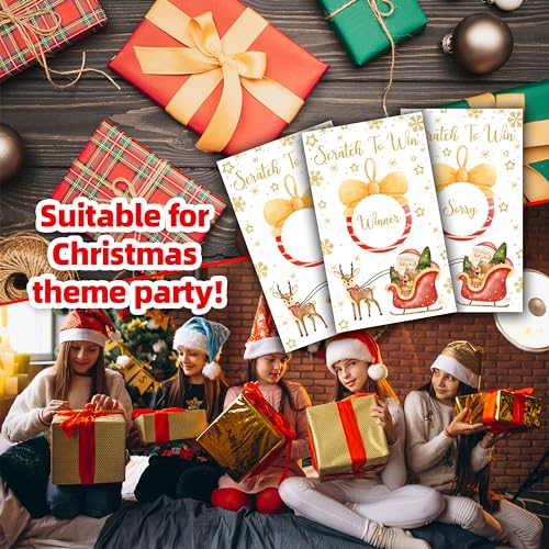 Christmas Scratch Off Cards Set - Style 4, Holiday Party Game for Kids & Adults