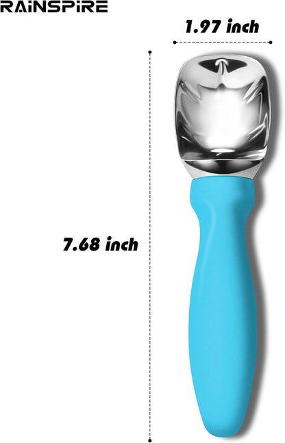Rainspire Stainless Steel Ice Cream Scoop - Heavy Duty Design with Comfortable Handle | Perfect for Gelato, Sorbet, and Cookie Dough