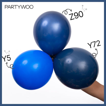 PartyWoo Navy Blue Balloon Arch Kit - 140pcs in Various Sizes for Graduation, Weddings & Birthdays