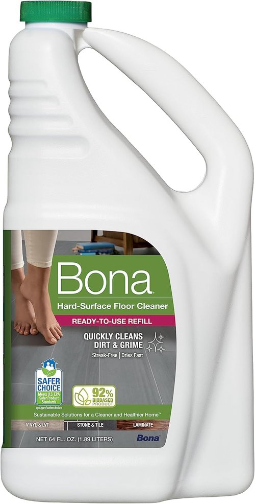 Bona Multi-Surface Floor Cleaner Refill - 64 fl oz - Unscented - Refill for Bona Spray Mops and Spray Bottles - Residue-Free Floor Cleaning Solution for Stone, Tile, Laminate, and Vinyl Floors