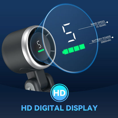PlayHot Portable Handheld Turbo Fan - Compact Design with USB-C Cable | Sleek Black Color