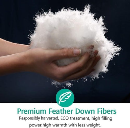 APSMILE Down Feather Fibers Duvet Insert - Ultra-Soft All-Season Comforter | Full/Queen Size, White (90x90)