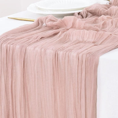 Socomi Pink Table Runner - 14FT Boho Rustic Cheesecloth for Spring Easter Wedding & Baby Shower Decor