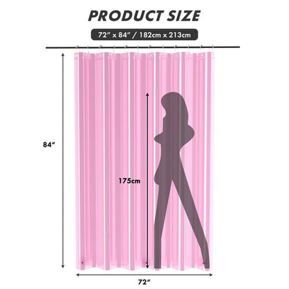 AmazerBath Extra Long Shower Curtain Liner, Clear Pink Shower Liner 84 Inches Long, 72x84 Plastic Shower Curtain Liners, Cute Tall Shower Liner, PEVA Bathroom Shower Curtain Liners & 3 Magnets