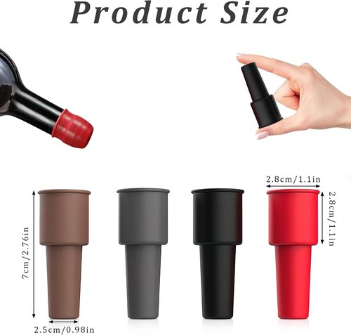9-Pack Silicone Wine Stoppers to Keep Sparkling Wine Fresh, Beer & Champagne Stoppers (Random Colors)