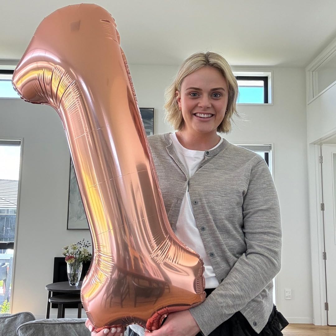 Rose Gold Number 7 Balloon - 40 Inch Giant Foil Balloon for 7th Birthday Party Decorations
