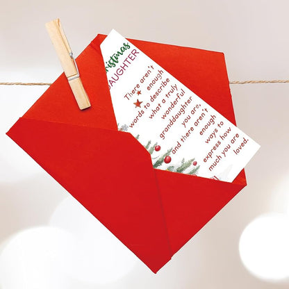 OJsensai Funny Christmas Card for Granddaughter - 8x5.3in, Recycled Linen Card with Envelope (Variation: OJ 972)