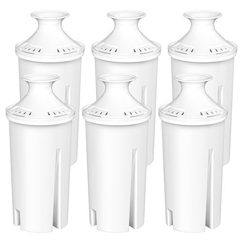 Fil-Fresh 6-Pack Replacements for Brita Water Filter, Pitchers and Dispensers, NSF 53&42 Certified to Reduce Cadmium, Mercury, Copper, Zinc, BPA free, Lasts 2 Months or 40 Gallons