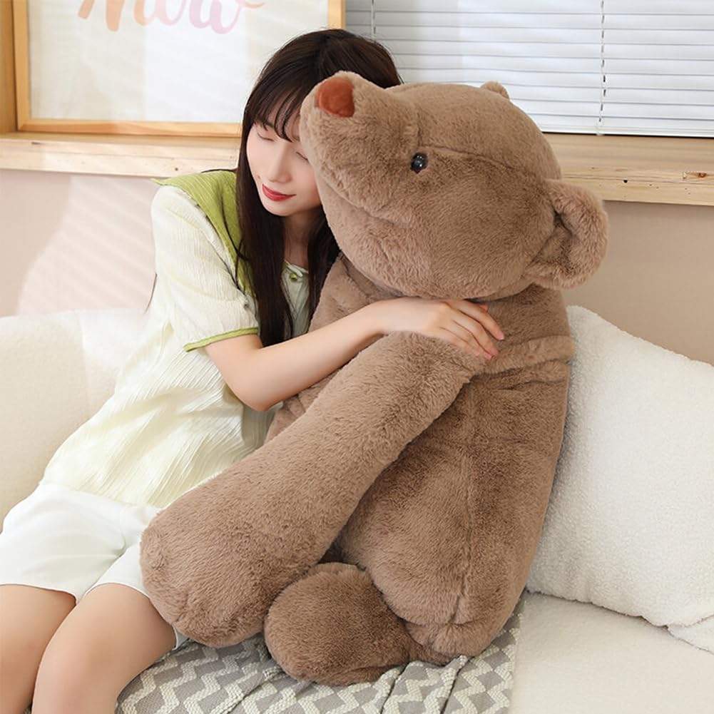 SNOWOLF Large Bear Stuffed Animals, 31.5" Brown Bear Plush Throw Pillow Super Cute Kawaii Plushie Toys Gifts for Boys Girls Adults, 80cm, Brown