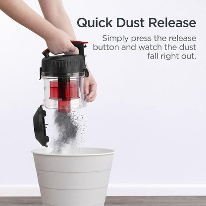 Eureka Whirlwind NEN110D Bagless Canister Vacuum Cleaner - Lightweight, Ideal for Carpets & Hard Floors, Red