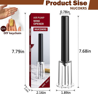 Wine Opener, NUCOKRS Effortlessly Air Pressure Corkscrew, Opens Bottles in 3-7 Pumps, No Electricity, Easy to Use, Gift for Wine Lovers