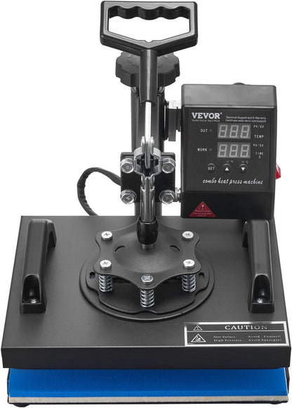 VEVOR Heat Press - 12x10in Clamshell Sublimation Machine with Fast Heat-Up & Digital Temp Control | Ideal for T-Shirts, Bags, & More