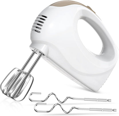 Skiennix 5-Speed Electric Hand Mixer - Portable & Lightweight with Whisk and Traditional Beaters, 120 Watts