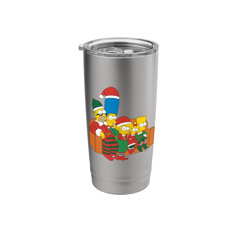 The Simpsons Holiday Elf Costume Tumbler, 20 oz Brushed Steel Insulated