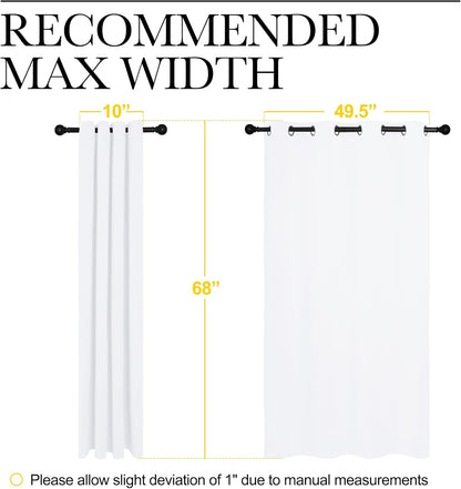 NICETOWN Curtains - 50% Light Blocking Drapery Panels for Small Windows | 2 Panels, 55" x 68", White