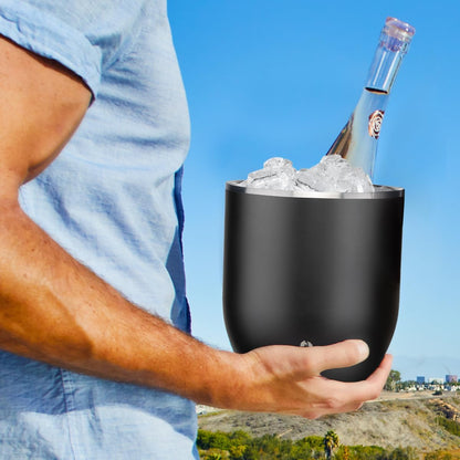 Snowfox Plus - Insulated Ice Bucket with Lid/Scoop, Premium Vacuum Insulated Stainless Steel Ice Buckets for Parties, Ice Box, Home Bar Accessories, Parties Supplies, Bar Decor, 3L