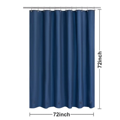 Barossa Design Navy Shower Curtain Liner with 6 Magnets - Waterproof PEVA Shower Liner for Bathroom, 72" x 72" Standard Size, PVC Free, Metal Grommets - Navy Blue, 72x72