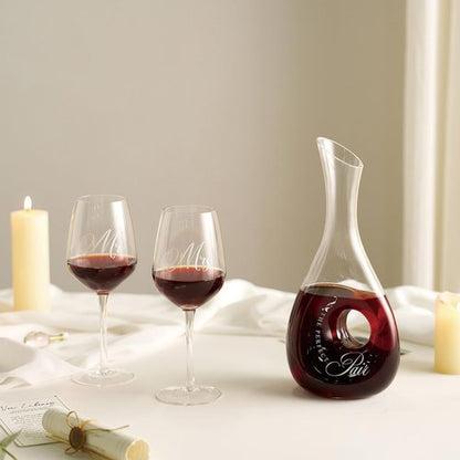 AW BRIDAL Wedding Gifts Bridal Shower Gifts Engagement Gift for Couples Newlyweds Mr and Mrs Wine Glasses Wedding Glasses Bride Gift Anniversary Wine Decanter Set