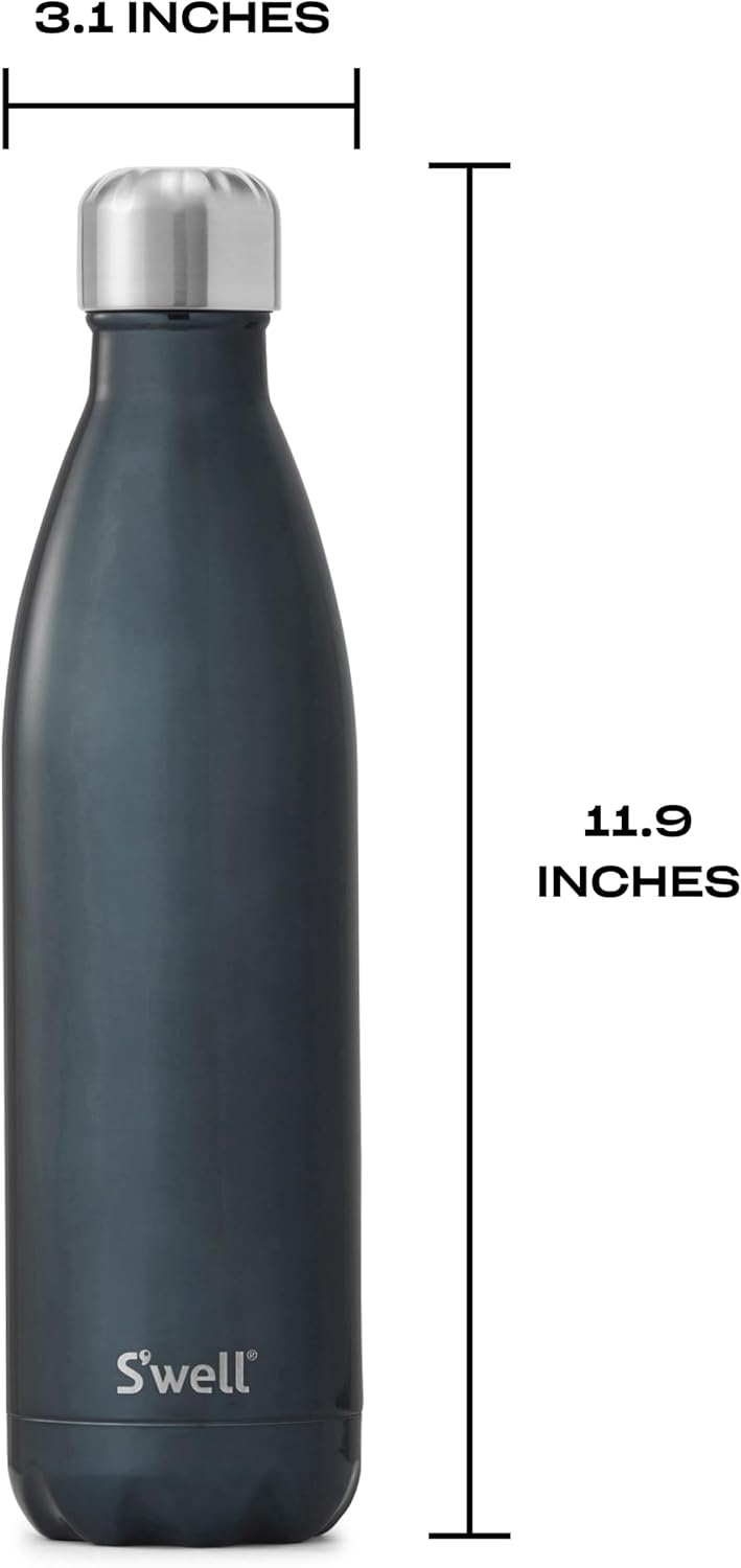 S’well Stainless Steel 25oz Water Bottle, Blue Suede Color, Triple-Layer Vacuum Insulated Keeps Drinks Cold 48 Hours and Hot 24 Hours, BPA-Free, Leakproof