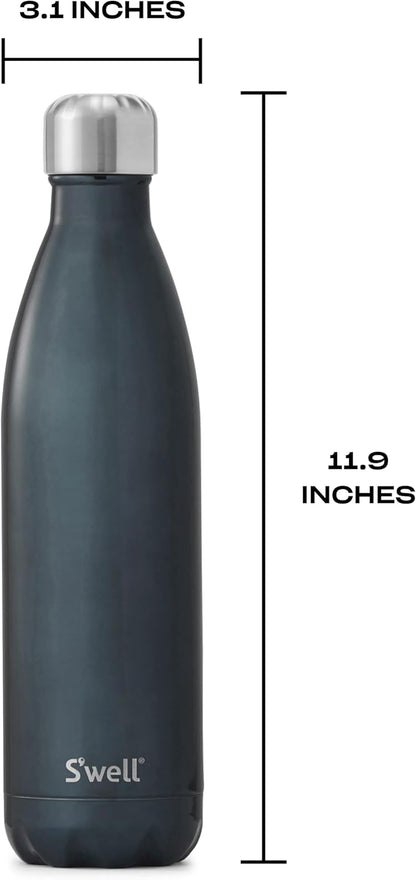 S’well Stainless Steel 25oz Water Bottle, Blue Suede Color, Triple-Layer Vacuum Insulated Keeps Drinks Cold 48 Hours and Hot 24 Hours, BPA-Free, Leakproof