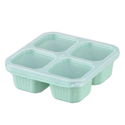 visdron Snack Box Container, Reusable Bento Snack Box with 4 Compartments, 1PC Portable Meal Prep Lunch Containers Divided Food Storage Containers for Kids & Adults (Green)