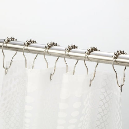 Amazer 2 Pack Shower Curtain Hooks Rings, Stainless Steel Rust-Resistant Shower Curtain Rings and Hooks-Set of 24-Polished Nickel