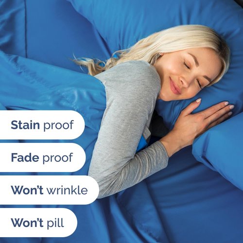 Full XL Bed Sheet - 4 Piece Full XL Bed Sheets Set - Soft, Breathable & Cooling - Hotel Luxury Bedding for Women, Men, Kids, Teens, Boys & Girls - Deep Pockets, Comfy, Fade & Wrinkle Free - Royal Blue