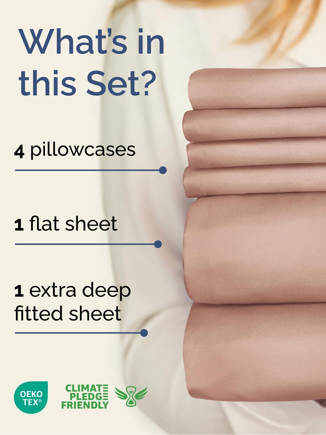Skiennix Extra Deep Cal King Sheet Set - 6 Piece Cooling & Breathable Bedding - Soft, Wrinkle-Free Mauve