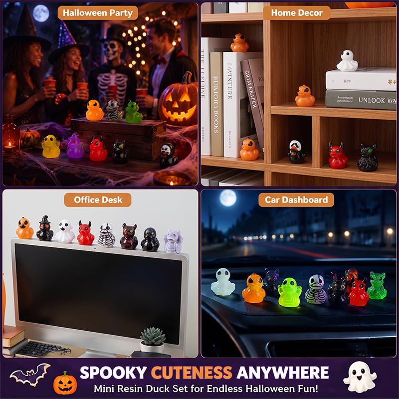 Halloween Mini Resin Duck Party Favors - 50 Count