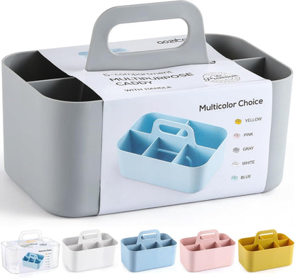 Multiuse Caddy Organizer by [Brand Name] - Portable Tote Bin for Art, Makeup & Office Supplies - Grey
