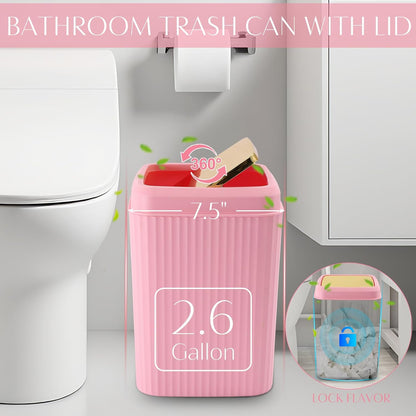 WSBArt 32PCS Bathroom Set - Stylish Pink Shower Curtain & Rug Accessories with Trash Can
