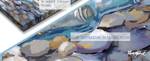 Bathroom Decor Beach Wall Art Ocean Theme Blue Picture Canvas Print Modern Coastal Artwork Framed Hanging Dining Office Living Room…