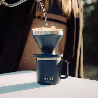 YETI Rambler 10 oz Vacuum Insulated Ceramic Lined Mug - Stainless Steel with MagSlider Lid, Navy