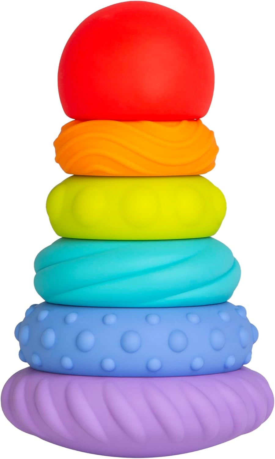 Ubbi Baby Teether Totter - Multi-Textured Food-Grade Silicone Teething Toy | 6-Piece Set for Early Development
