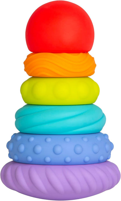 Ubbi Baby Teether Totter - Multi-Textured Food-Grade Silicone Teething Toy | 6-Piece Set for Early Development
