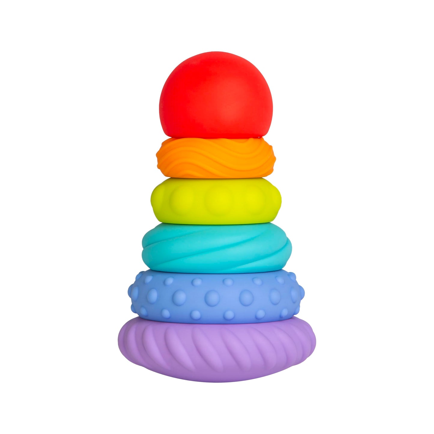 Ubbi Baby Teether Totter, Multi-Textured Food-Grade Silicone Teething Toy, 6 Piece Set, Early Development Toy