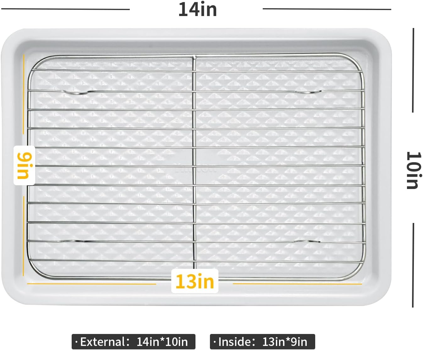 Skiennix Nonstick Ceramic Baking Sheet Set - 2-Pack 13x9 Quarter Pan, Oven Safe 550°F, Dishwasher Safe