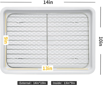 Skiennix Nonstick Ceramic Baking Sheet Set - 2-Pack 13x9 Quarter Pan, Oven Safe 550°F, Dishwasher Safe