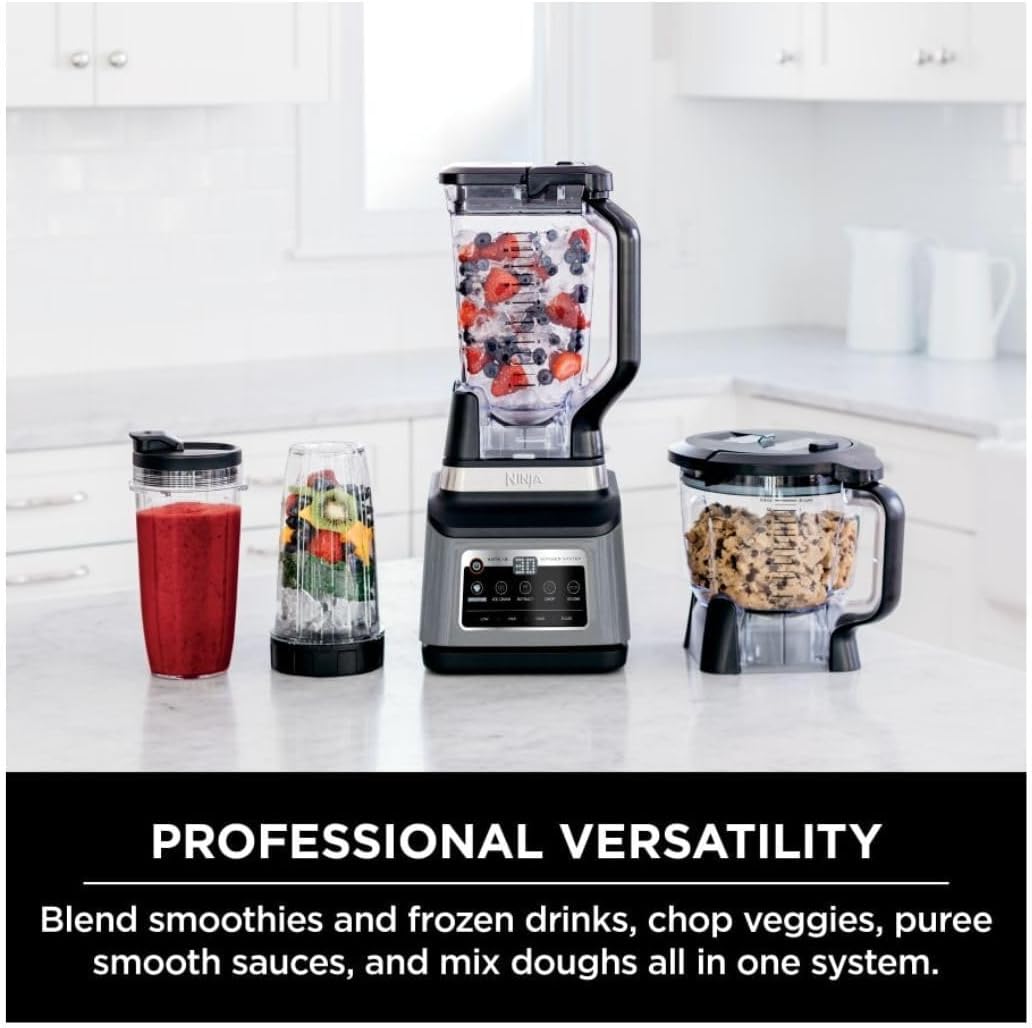 Ninja BN801 Professional Plus Kitchen System - 1400W Auto IQ Technology | Gray (Renewed)