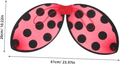 Abaodam Foldable Ladybug Wings for Kids - Red Performance Mesh Costume Prop | Portable Party Accessory