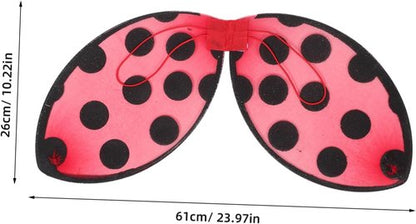 Abaodam Foldable Ladybug Wings for Kids - Red Performance Mesh Costume Prop | Portable Party Accessory