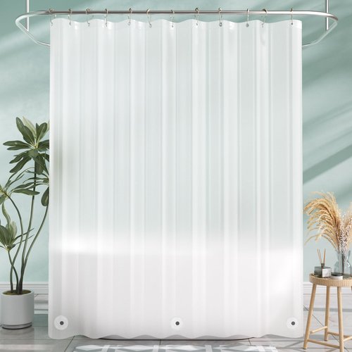 AmazerBath Shower Liner, 72x78 Plastic Frosted Shower Curtain Liner, PEVA Cute Shower Curtain Liners, Vinyl Waterproof Shower Curtain Liner with 3 Magnets, Lightweight Shower Curtains for Bathroom