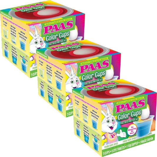 PAAS Color Cups Egg Decorating Kit - Pack of 3 for Creative Easter Fun and Family Traditions