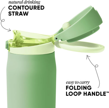 Simple Modern Mesa Loop Water Bottle - Insulated 24oz Stainless Steel with Covered Straw & Handle | Avocado