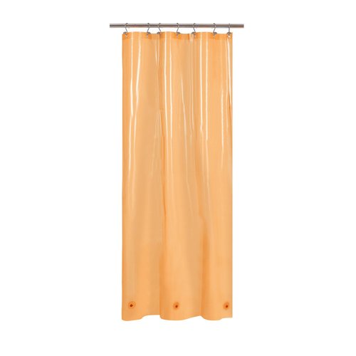 Barossa Design Clear Orange Stall Shower Curtain Liner 36" W x 72" H - Waterproof Lightweight PEVA Plastic Narrow Shower Liner for Small Bathroom,3 Bottom Magnets & Metal Grommets - Clear Orange
