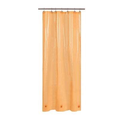 Barossa Design Clear Orange Stall Shower Curtain Liner 36" W x 72" H - Waterproof Lightweight PEVA Plastic Narrow Shower Liner for Small Bathroom,3 Bottom Magnets & Metal Grommets - Clear Orange