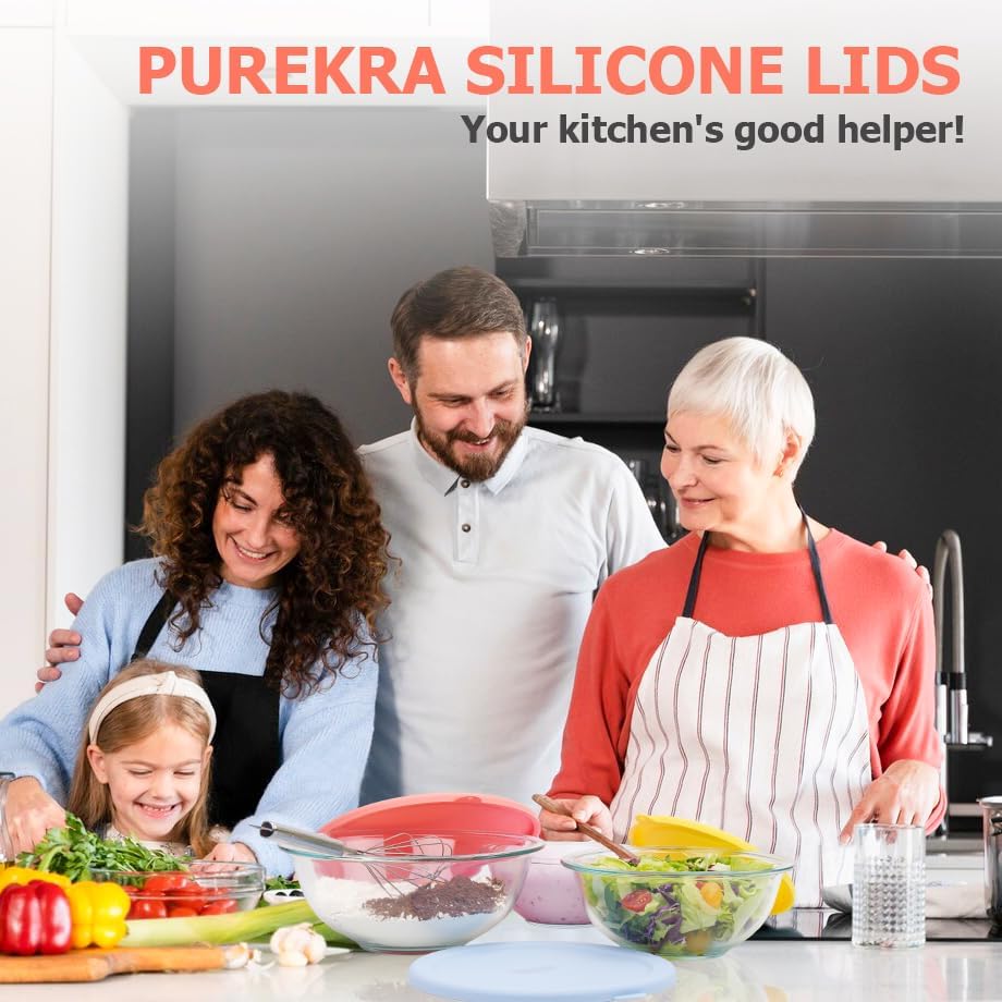 Pyrex Silicone Replacement Lids - Food Grade Covers for 1 Quart, 1.5 Quart & 2.5 Quart Bowls | 3 Pack