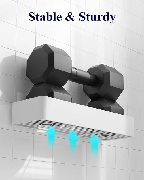 Kitsure Shower Caddy - Rustproof Adhesive Organizer for Bathroom Storage | 2 Pack, White, XX-Large