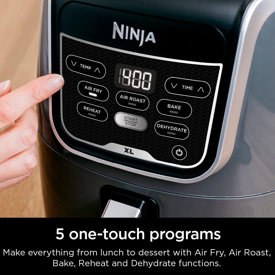 Ninja XL Air Fryer - 5.5 QT Capacity for 3lbs of Wings | 5-in-1 Cooking Functions | 400°F Max Temp | Grey
